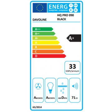 Davoline HQ Pro Συρόμενος Απορροφητήρας 90cm Μαύρος